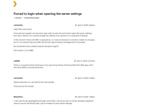 
                            4. Forced to login when opening the server settings - General ...