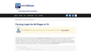 
                            9. Forcing Login for All Pages in Yii | Larry Ullman