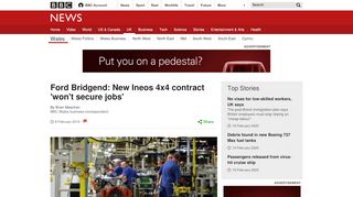 
                            9. Ford Bridgend: New Ineos 4x4 contract 'won't secure jobs' - BBC News