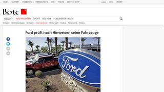 
                            5. Ford prüft nach Hinweisen seine Fahrzeuge | International | Bote der ...