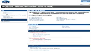 Ford Supplier Portal: Home