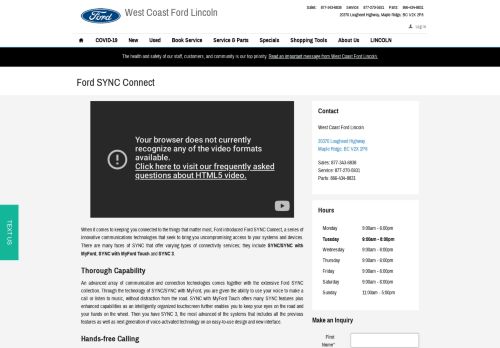 
                            12. Ford SYNC Connect | West Coast Ford Lincoln, Maple Ridge, BC