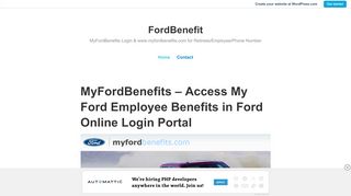 
                            5. FordBenefit – MyFordBenefits Login & www.myfordbenefits.com for ...