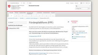 
                            3. Förderplattform (FPF) - Bundesamt für Kultur