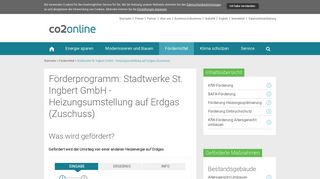 
                            12. Förderprogramm: Stadtwerke St. Ingbert GmbH - Heizungsumstellung ...