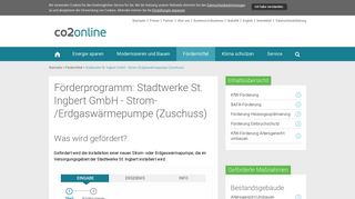 
                            11. Förderprogramm: Stadtwerke St. Ingbert GmbH - Strom ... - CO2online