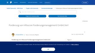 
                            7. Forderung von Infoscore Forderungsmanagement GmbH,... - PayPal ...