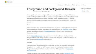 
                            10. Foreground and Background Threads | Microsoft Docs