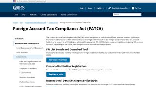 
                            8. Foreign Account Tax Compliance Act FATCA | Internal Revenue Service