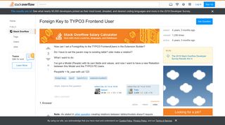 
                            5. Foreign Key to TYPO3 Frontend User - Stack Overflow