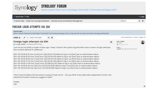 
                            3. Foreign login attempts via SSH - Synology Forum