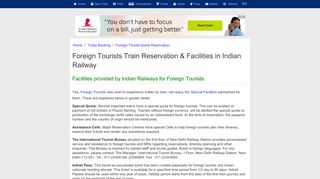 
                            9. Foreign Tourist Quota Reservation - eRail.in