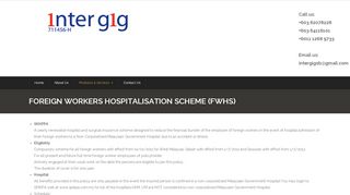 
                            10. Foreign Workers Hospitalisation Scheme (FWHS) - INTER GIG