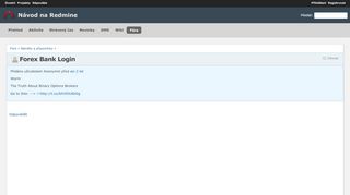 
                            6. Forex Bank Login - Návod na Redmine - Redmine - Redmine KIV