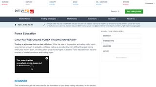 
                            10. Forex Education - DailyFX Free Online Trading University