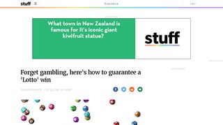 
                            6. Forget gambling, here's how to guarantee a 'Lotto' win | Stuff.co.nz