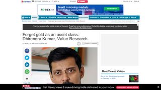 
                            8. Forget gold as an asset class: Dhirendra Kumar, Value Research ...