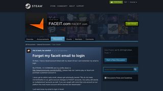 
                            6. Forget my faceit email to login :: FACEIT.com - Steam Community