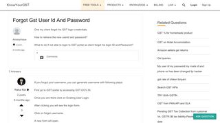
                            4. Forgot GST user id and password - KnowYourGST
