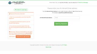 
                            6. Forgot Login Password - Al-Hikmah University Student Portal