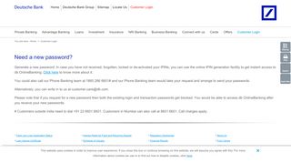 
                            6. Forgot Login Password? - Deutsche Bank