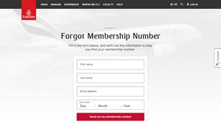 
                            9. Forgot Membership Number | Login | Emirates New Zealand