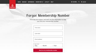 
                            6. Forgot Membership Number | Login | Emirates