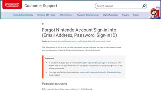 
                            6. Forgot Nintendo Account Sign In Info (E-mail Address, ...