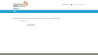 
                            8. forgot password - Core Learning - National Skills Academy for Health