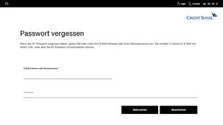 
                            3. Forgot Password - Credit Suisse