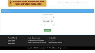 
                            8. Forgot Password | ePravesh - Maharashtra University of Health Sciences