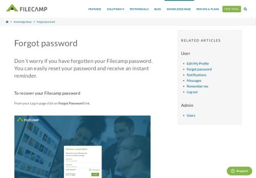 
                            4. Forgot password | Filecamp