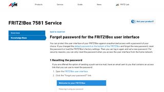 
                            2. Forgot password for the FRITZ!Box user interface | FRITZ!Box 7581 ...