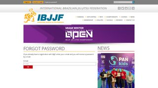
                            2. Forgot Password - IBJJF - International Brazilian Jiu-Jitsu Federation