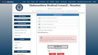 
                            5. Forgot Password? - Maharashtra Medical Council