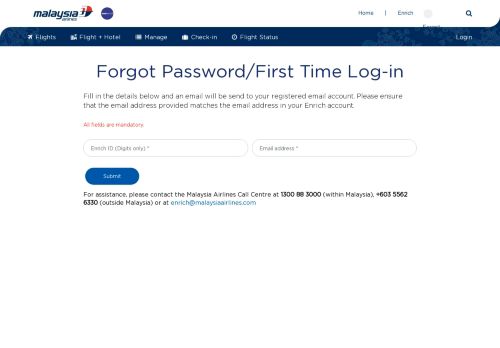 
                            1. Forgot Password - Malaysia Airlines