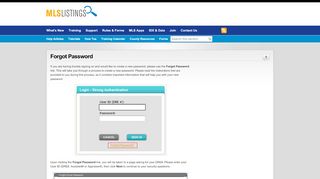 
                            3. Forgot Password : MLSListings Training & Support