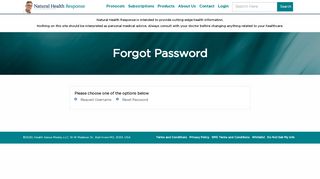 
                            2. Forgot Password - Natural Health Response
