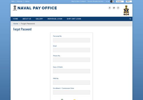 
                            6. Forgot Password | Naval Pay Office - Indian Navy