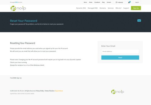 
                            8. Forgot Password - No-IP