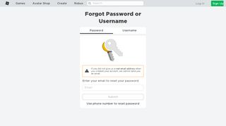 
                            3. Forgot Password or Username? - Roblox