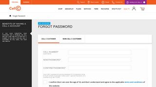 
                            2. Forgot Password | Password Reset | Cell C