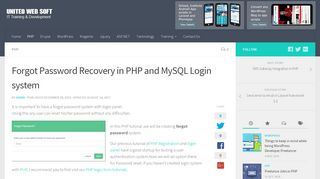 
                            7. Forgot Password Recovery in PHP and MySQL Login system