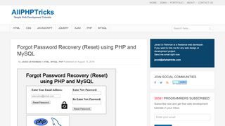 
                            13. Forgot Password Recovery (Reset) using PHP and MySQL  ...