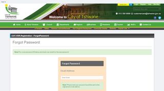 
                            12. Forgot Password - Tshwane