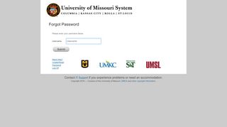 
                            7. Forgot Password - University of Missouri System
