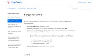 
                            3. Forgot Password – YI Technologies, Inc.