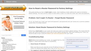 
                            11. Forgot Router UserName and Password - Port Forward