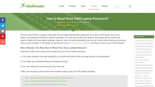 
                            2. Forgot Sony VAIO Laptop Password - How to Reset? - iSeePassword