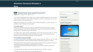 
                            9. Forgot Sony Vaio Laptop Password? | Windows Password Breaker's ...